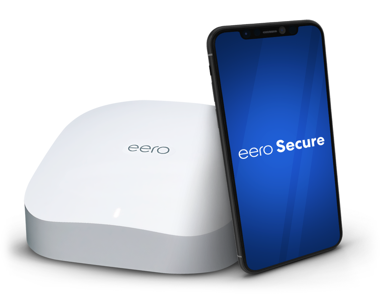 eero device and phone next to each other