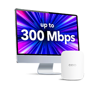 Blue Ridge internet up to 300 Mbps with Eero HomeFi WiFi device.