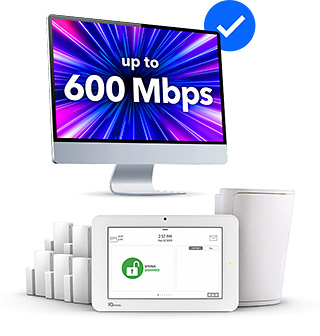 Blue Ridge 600 Mbps Internet and Smart Home Security offer with $94.95 monthly pricing and a free smart home starter kit with professional installation.